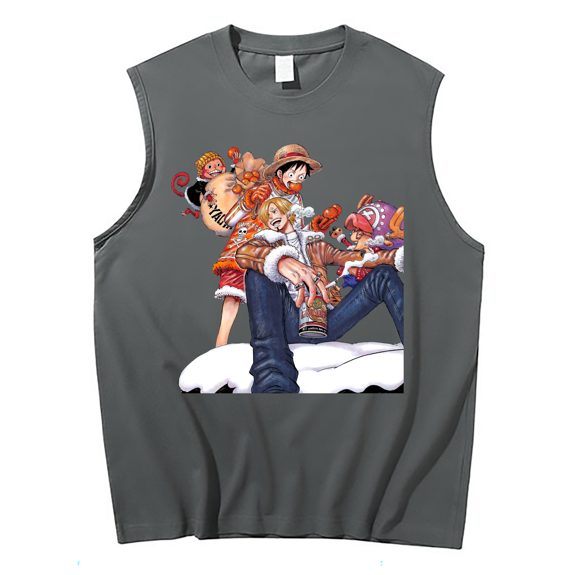 （画像用） ワンピース サンジ ONE PIECE Sanji コットン100％タンクトップ（フロントプリント）